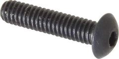 Unbrako - #8-32 UNC Hex Socket Drive, Button Screw - Alloy Steel, Black Oxide Finish, 3/4" Length Under Head - Eagle Tool & Supply