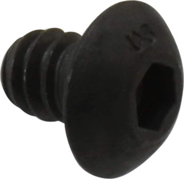 Unbrako - #10-24 UNC Hex Socket Drive, Button Screw - Alloy Steel, Black Oxide Finish, 1/4" Length Under Head - Eagle Tool & Supply