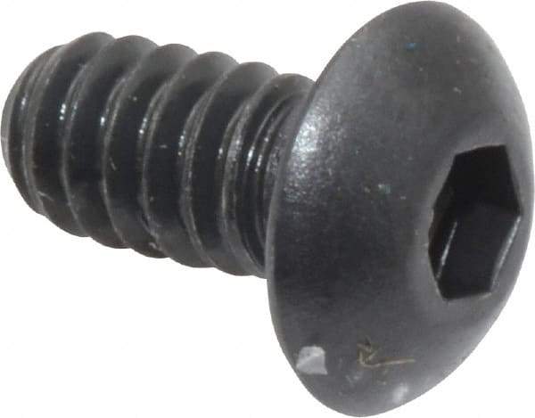Unbrako - #10-24 UNC Hex Socket Drive, Button Screw - Alloy Steel, Black Oxide Finish, 3/8" Length Under Head - Eagle Tool & Supply