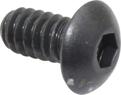 Unbrako - #10-24 UNC Hex Socket Drive, Button Screw - Alloy Steel, Black Oxide Finish, 3/8" Length Under Head - Eagle Tool & Supply