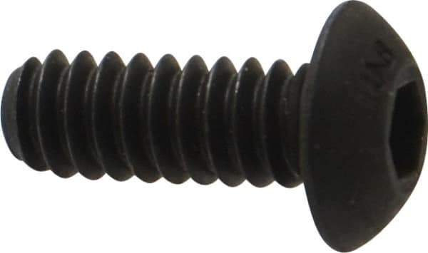 Unbrako - #10-24 UNC Hex Socket Drive, Button Screw - Alloy Steel, Black Oxide Finish, 1/2" Length Under Head - Eagle Tool & Supply