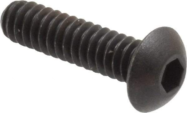 Unbrako - #10-24 UNC Hex Socket Drive, Button Screw - Alloy Steel, Black Oxide Finish, 3/4" Length Under Head - Eagle Tool & Supply