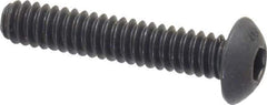 Unbrako - #10-24 UNC Hex Socket Drive, Button Screw - Alloy Steel, Black Oxide Finish, 1" Length Under Head - Eagle Tool & Supply