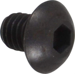 Unbrako - #10-32 UNF Hex Socket Drive, Button Screw - Alloy Steel, Black Oxide Finish, 1/4" Length Under Head - Eagle Tool & Supply