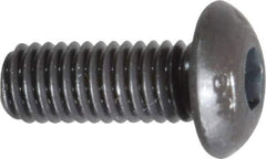 Unbrako - #10-32 UNF Hex Socket Drive, Button Screw - Alloy Steel, Black Oxide Finish, 1/2" Length Under Head - Eagle Tool & Supply