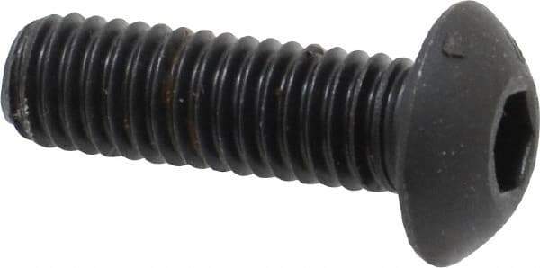 Unbrako - #10-32 UNF Hex Socket Drive, Button Screw - Alloy Steel, Black Oxide Finish, 5/8" Length Under Head - Eagle Tool & Supply