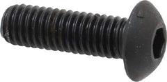 Unbrako - #10-32 UNF Hex Socket Drive, Button Screw - Alloy Steel, Black Oxide Finish, 5/8" Length Under Head - Eagle Tool & Supply