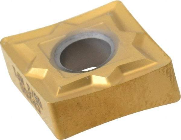 Seco - CNMP432 MF1 Grade CP200 Carbide Turning Insert - TiAlN/TiN Finish, 80° Diamond, 1/2" Inscr Circle, 3/16" Thick, 1/32" Corner Radius - Eagle Tool & Supply