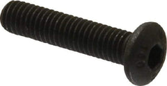Unbrako - #10-32 UNF Hex Socket Drive, Button Screw - Alloy Steel, Black Oxide Finish, 7/8" Length Under Head - Eagle Tool & Supply