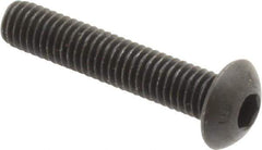Unbrako - #10-32 UNF Hex Socket Drive, Button Screw - Alloy Steel, Black Oxide Finish, 1" Length Under Head - Eagle Tool & Supply