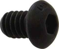 Unbrako - 1/4-20 UNC Hex Socket Drive, Button Screw - Alloy Steel, Black Oxide Finish, 3/8" Length Under Head - Eagle Tool & Supply