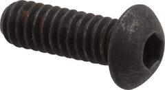 Unbrako - 1/4-20 UNC Hex Socket Drive, Button Screw - Alloy Steel, Black Oxide Finish, 3/4" Length Under Head - Eagle Tool & Supply