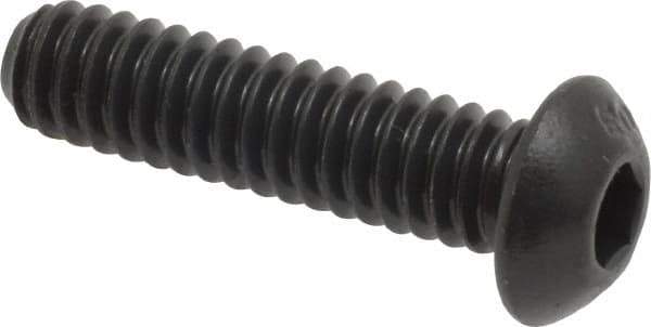 Unbrako - 1/4-20 UNC Hex Socket Drive, Button Screw - Alloy Steel, Black Oxide Finish, 1" Length Under Head - Eagle Tool & Supply