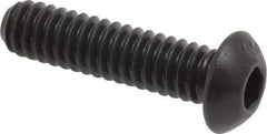 Unbrako - 1/4-20 UNC Hex Socket Drive, Button Screw - Alloy Steel, Black Oxide Finish, 1" Length Under Head - Eagle Tool & Supply