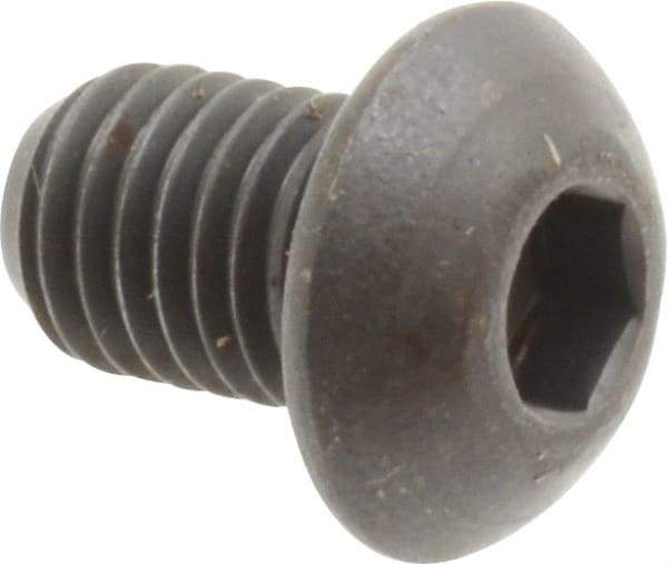 Unbrako - 1/4-28 UNF Hex Socket Drive, Button Screw - Alloy Steel, Black Oxide Finish, 3/8" Length Under Head - Eagle Tool & Supply