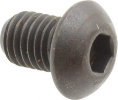 Unbrako - 1/4-28 UNF Hex Socket Drive, Button Screw - Alloy Steel, Black Oxide Finish, 3/8" Length Under Head - Eagle Tool & Supply