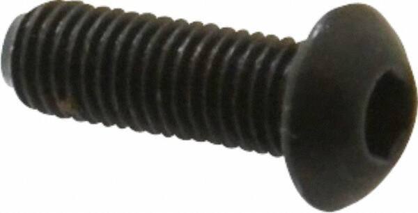 Unbrako - 1/4-28 UNF Hex Socket Drive, Button Screw - Alloy Steel, Black Oxide Finish, 3/4" Length Under Head - Eagle Tool & Supply
