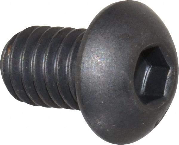 Unbrako - 5/16-18 UNC Hex Socket Drive, Button Screw - Alloy Steel, Black Oxide Finish, 1/2" Length Under Head - Eagle Tool & Supply