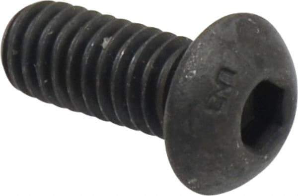 Unbrako - 5/16-18 UNC Hex Socket Drive, Button Screw - Alloy Steel, Black Oxide Finish, 3/4" Length Under Head - Eagle Tool & Supply