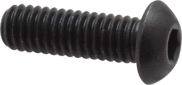 Unbrako - 5/16-18 UNC Hex Socket Drive, Button Screw - Alloy Steel, Black Oxide Finish, 1" Length Under Head - Eagle Tool & Supply
