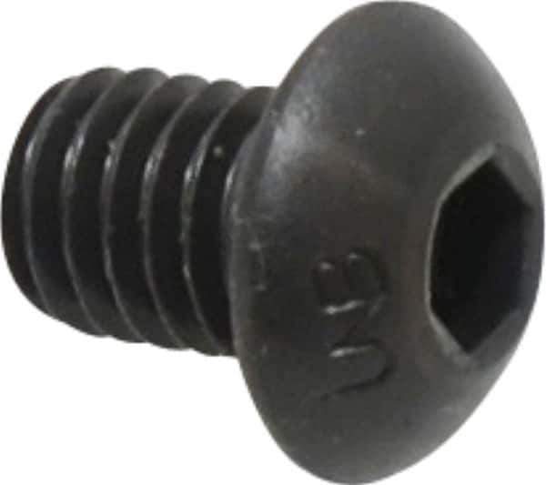 Unbrako - 3/8-16 UNC Hex Socket Drive, Button Screw - Alloy Steel, Black Oxide Finish, 1/2" Length Under Head - Eagle Tool & Supply