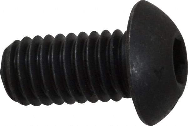 Unbrako - 3/8-16 UNC Hex Socket Drive, Button Screw - Alloy Steel, Black Oxide Finish, 3/4" Length Under Head - Eagle Tool & Supply