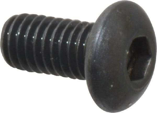 Unbrako - M3x0.50 Metric Coarse Hex Socket Drive, Button Screw - Alloy Steel, Black Oxide Finish, 6mm Length Under Head - Eagle Tool & Supply
