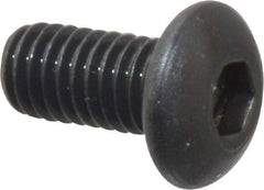 Unbrako - M3x0.50 Metric Coarse Hex Socket Drive, Button Screw - Alloy Steel, Black Oxide Finish, 6mm Length Under Head - Eagle Tool & Supply