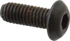 Unbrako - M3x0.50 Metric Coarse Hex Socket Drive, Button Screw - Alloy Steel, Black Oxide Finish, 8mm Length Under Head - Eagle Tool & Supply