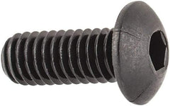 Unbrako - M4x0.70 Metric Coarse Hex Socket Drive, Button Screw - Alloy Steel, Black Oxide Finish, 10mm Length Under Head - Eagle Tool & Supply