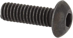 Unbrako - M4x0.70 Metric Coarse Hex Socket Drive, Button Screw - Alloy Steel, Black Oxide Finish, 12mm Length Under Head - Eagle Tool & Supply