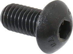 Unbrako - M5x0.80 Metric Coarse Hex Socket Drive, Button Screw - Alloy Steel, Black Oxide Finish, 10mm Length Under Head - Eagle Tool & Supply