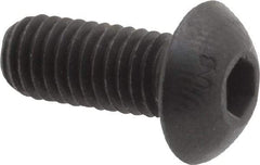 Unbrako - M5x0.80 Metric Coarse Hex Socket Drive, Button Screw - Alloy Steel, Black Oxide Finish, 12mm Length Under Head - Eagle Tool & Supply