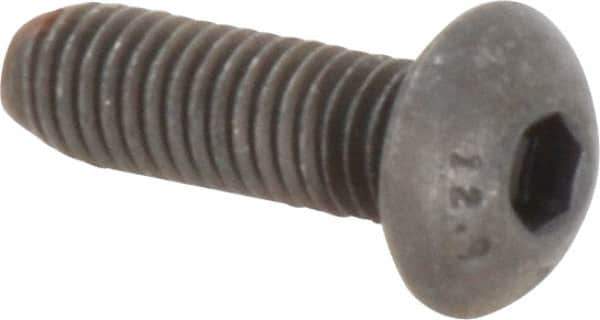 Unbrako - M5x0.80 Metric Coarse Hex Socket Drive, Button Screw - Alloy Steel, Black Oxide Finish, 16mm Length Under Head - Eagle Tool & Supply