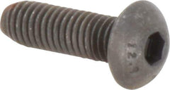 Unbrako - M5x0.80 Metric Coarse Hex Socket Drive, Button Screw - Alloy Steel, Black Oxide Finish, 16mm Length Under Head - Eagle Tool & Supply