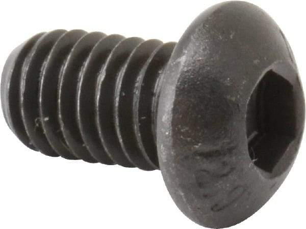 Unbrako - M6x1.00 Metric Coarse Hex Socket Drive, Button Screw - Alloy Steel, Black Oxide Finish, 10mm Length Under Head - Eagle Tool & Supply