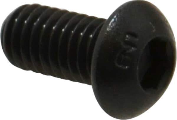 Unbrako - M6x1.00 Metric Coarse Hex Socket Drive, Button Screw - Alloy Steel, Black Oxide Finish, 12mm Length Under Head - Eagle Tool & Supply