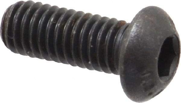 Unbrako - M6x1.00 Metric Coarse Hex Socket Drive, Button Screw - Alloy Steel, Black Oxide Finish, 16mm Length Under Head - Eagle Tool & Supply