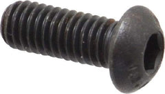 Unbrako - M6x1.00 Metric Coarse Hex Socket Drive, Button Screw - Alloy Steel, Black Oxide Finish, 16mm Length Under Head - Eagle Tool & Supply