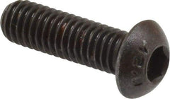 Unbrako - M6x1.00 Metric Coarse Hex Socket Drive, Button Screw - Alloy Steel, Black Oxide Finish, 20mm Length Under Head - Eagle Tool & Supply