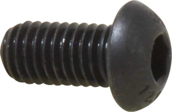 Unbrako - M8x1.25 Metric Coarse Hex Socket Drive, Button Screw - Alloy Steel, Black Oxide Finish, 16mm Length Under Head - Eagle Tool & Supply