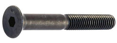 Unbrako - 3/8-24 UNF Hex Socket Drive, 82° Flat Screw - Alloy Steel, Black Oxide Finish, 1" OAL - Eagle Tool & Supply
