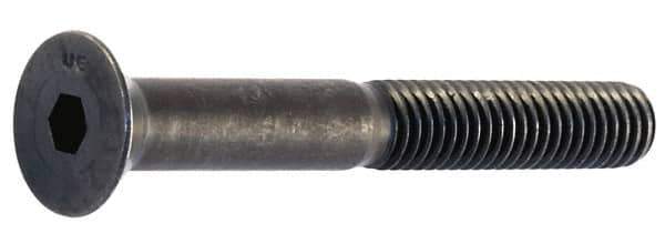Unbrako - 1/2-20 UNF Hex Socket Drive, 82° Flat Screw - Alloy Steel, Black Oxide Finish, 1-3/4" OAL - Eagle Tool & Supply