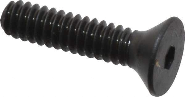 Unbrako - #4-40 UNC Hex Socket Drive, 82° Flat Screw - Alloy Steel, Black Oxide Finish, 1/2" OAL - Eagle Tool & Supply