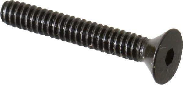 Unbrako - #4-40 UNC Hex Socket Drive, 82° Flat Screw - Alloy Steel, Black Oxide Finish, 3/4" OAL - Eagle Tool & Supply