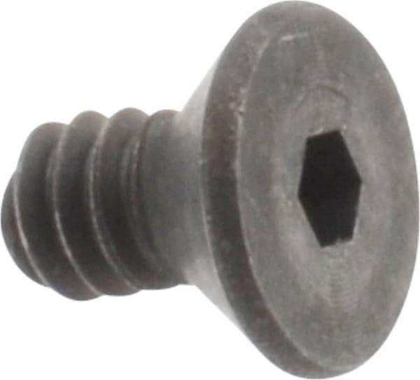 Unbrako - #6-32 UNC Hex Socket Drive, 82° Flat Screw - Alloy Steel, Black Oxide Finish, 1/4" OAL - Eagle Tool & Supply