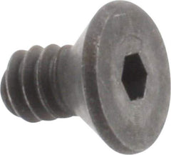 Unbrako - #6-32 UNC Hex Socket Drive, 82° Flat Screw - Alloy Steel, Black Oxide Finish, 1/4" OAL - Eagle Tool & Supply