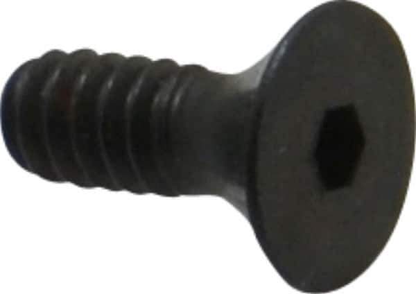 Unbrako - #6-32 UNC Hex Socket Drive, 82° Flat Screw - Alloy Steel, Black Oxide Finish, 3/8" OAL - Eagle Tool & Supply