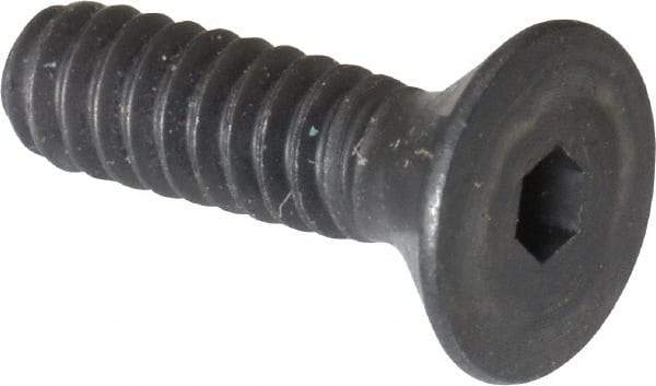 Unbrako - #6-32 UNC Hex Socket Drive, 82° Flat Screw - Alloy Steel, Black Oxide Finish, 1/2" OAL - Eagle Tool & Supply