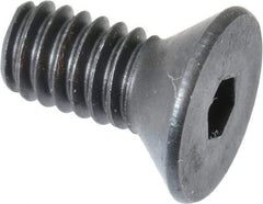 Unbrako - #8-32 UNC Hex Socket Drive, 82° Flat Screw - Alloy Steel, Black Oxide Finish, 3/8" OAL - Eagle Tool & Supply